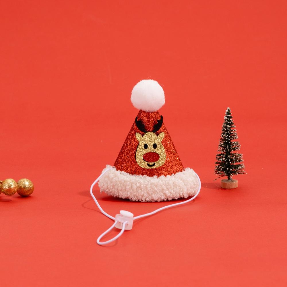 Reusable Christmas Cat Hat Red Cute Cartoon Xmas Cat Custom Decorative Autumn Winter Pets Dress Up Supplies for Dogs