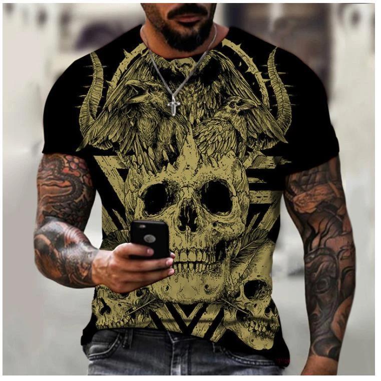 

Skull skull 3D streetwear T-shirt shirt costumes polyester Black S