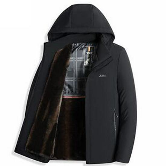 Men's Thickened Velvet Cotton Jacket for Elderly - Dad's Winter Coat