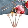 4Pcs Flower Shaped Spoon Head Coffee Mixing Spoon Multi-color Decorative  Scoop  Beverage Mixing