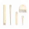 5 Pieces Wooden Knitting Pin Gauge Wood Yarn Measuring Tool for Crocheters,