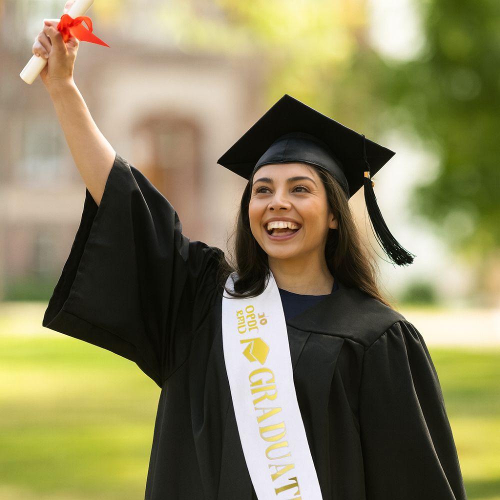 Class of 2026 Graduation Sash Belts Black White Bachelor Sash Etiquette Belt  Graduation Party