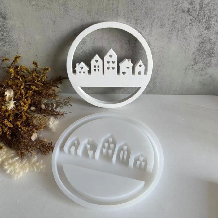 Personalized House Crafts Mold Detailed Circle House Sculptures Crafting Moulds