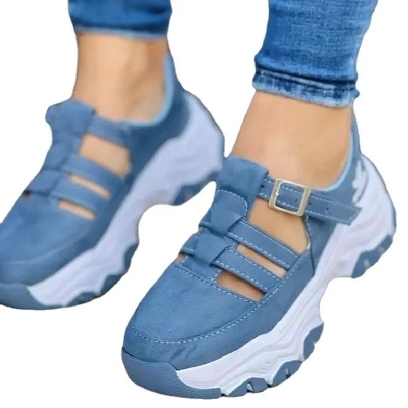 Whoholl Brand Women Sandals New Flat Heel Platform Cross Strap Open Toe Plus Size Outdoor Sport Beach Casual Shoes on Offer 2024