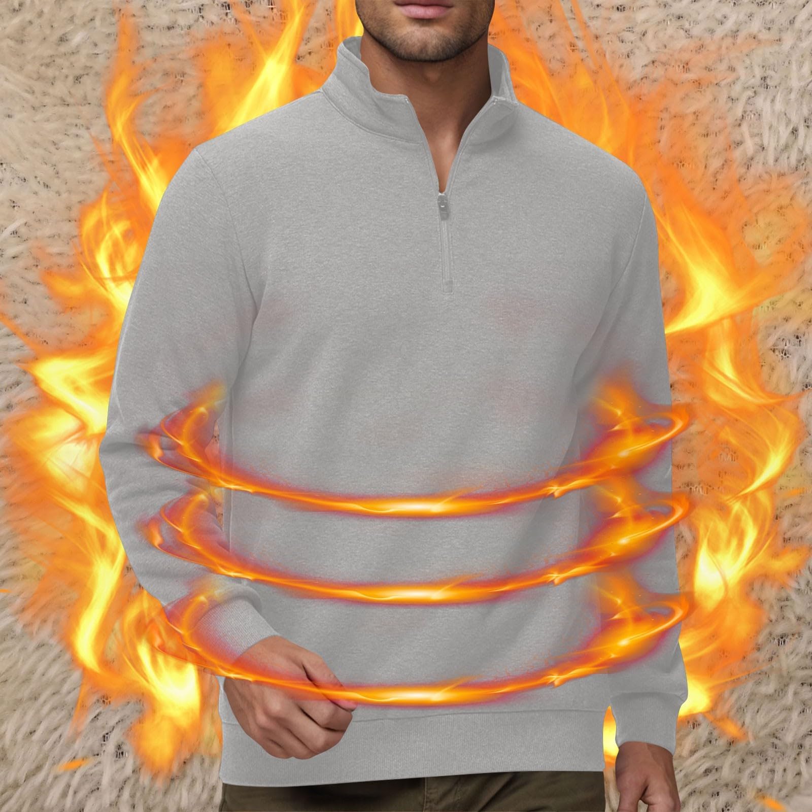 

Мужской пуловер с подкладкой, с длинным рукавом, свободного кроя, повседневный топ для зимы, удобный XL