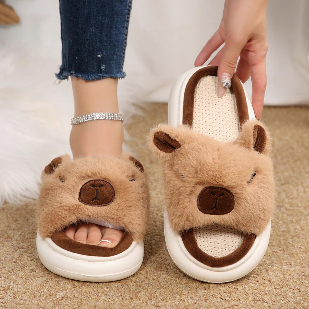 Fashion Women Home Slippers Cute Comfortable Anti Slip Lightweight Platform Shoes Women Summer Fashionable Linen Slippers Slides Women