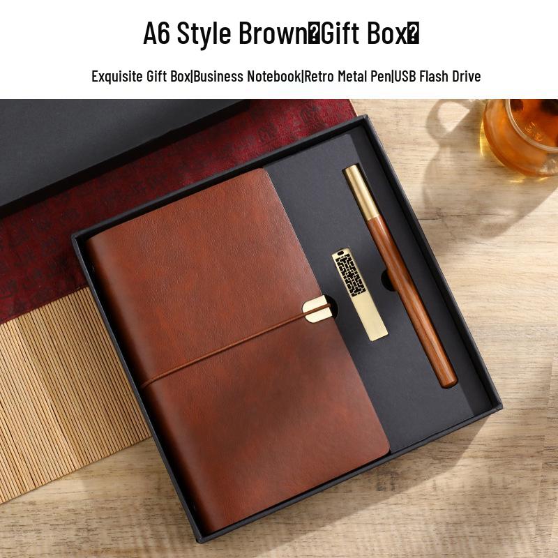 In-stock Retro Custom-Bound Three-Fold A6 Student Notebook with Logo Customization