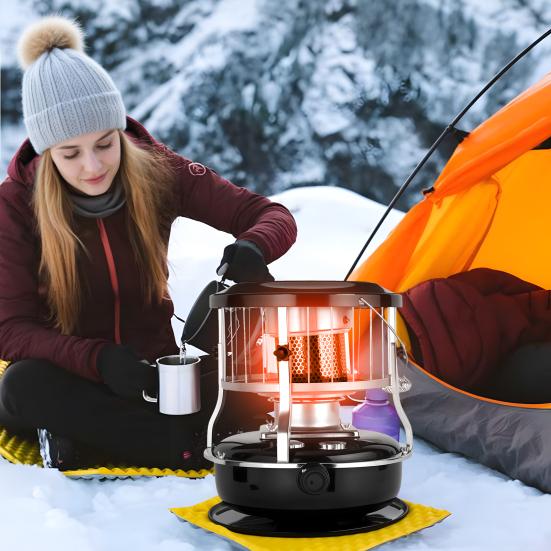 9000 BTU Kerosene Radiant Heater Heater Non-Electric Stove Portable Indoor for Camping Hunting Cooking (Black) Convection
