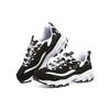 Skechers DLites 1.0 Lace Bear Fabric Trendy Outdoor Low-Top Dad Shoes Women sneaker White Black 149466-BKW