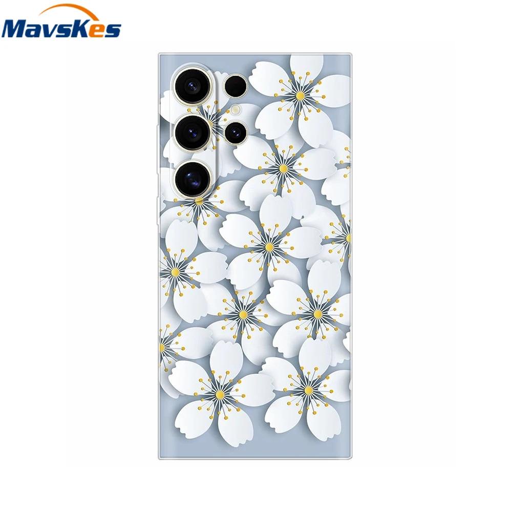 Case For Samsung S25 Ultra Cute Heart Flower Cover Soft Silicone Matte Protective Fundas For Samsung Galaxy S25+ S25 s 25 Shells