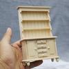 Portable 1 12 Scale Miniature Sturdy Wood Bookcase Dollhouses Furniture Three Layers Display Decoration for Kids