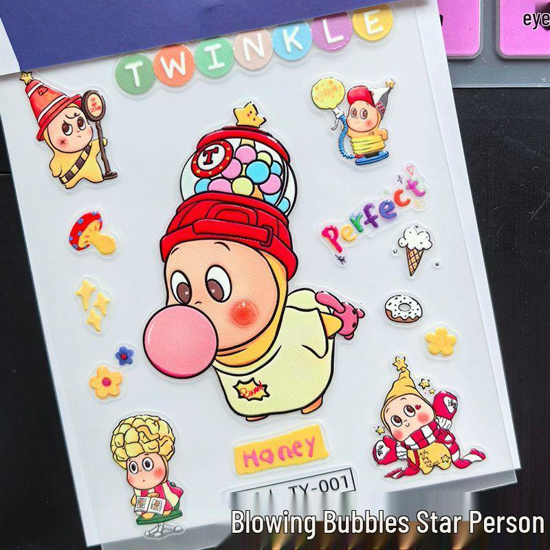 Trendy Cartoon Star Phone Case & Cute DIY Nail Stickers Set
