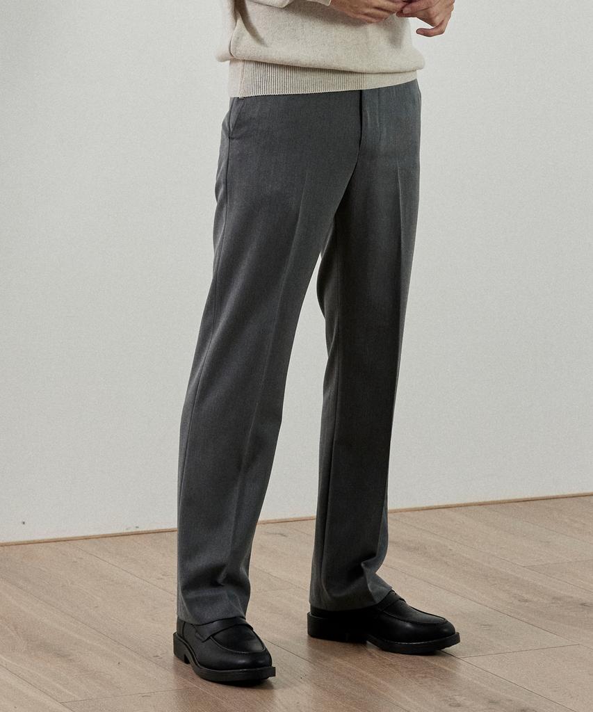 ANALOG MOOD Semi Slim Wide Slacks (Charcoal)
