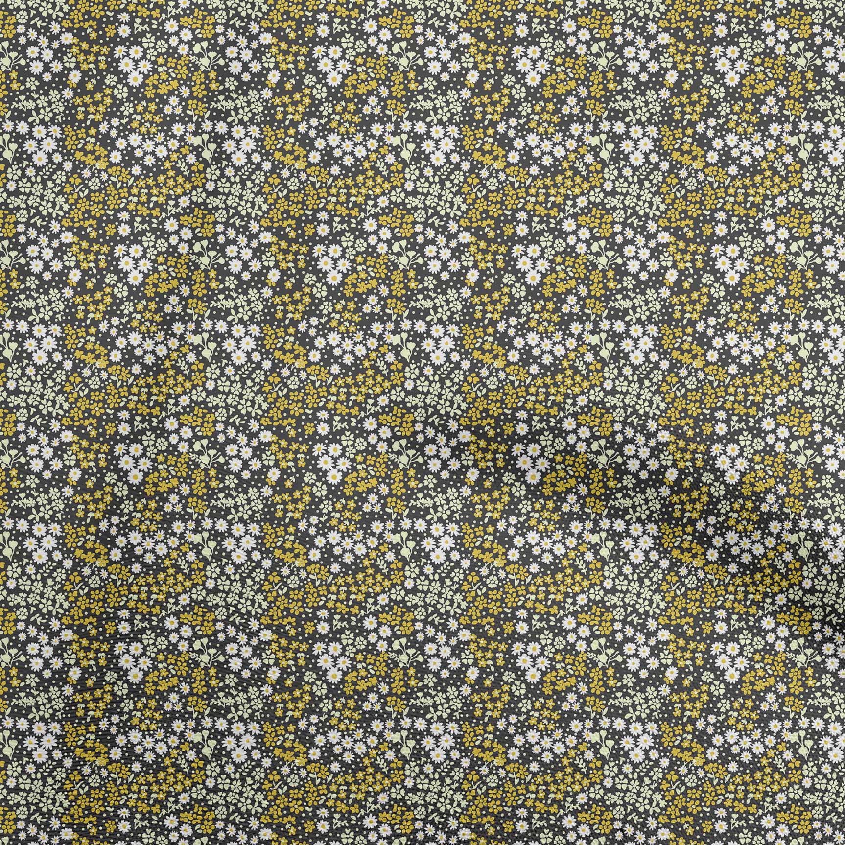 

oneOone Cotton Flex Gray Fabric Floral Ditsy Sewing Material Print Fabric By The Yard 40 Inch 42 Inch Wide - Viscose Chiffon жовтий
