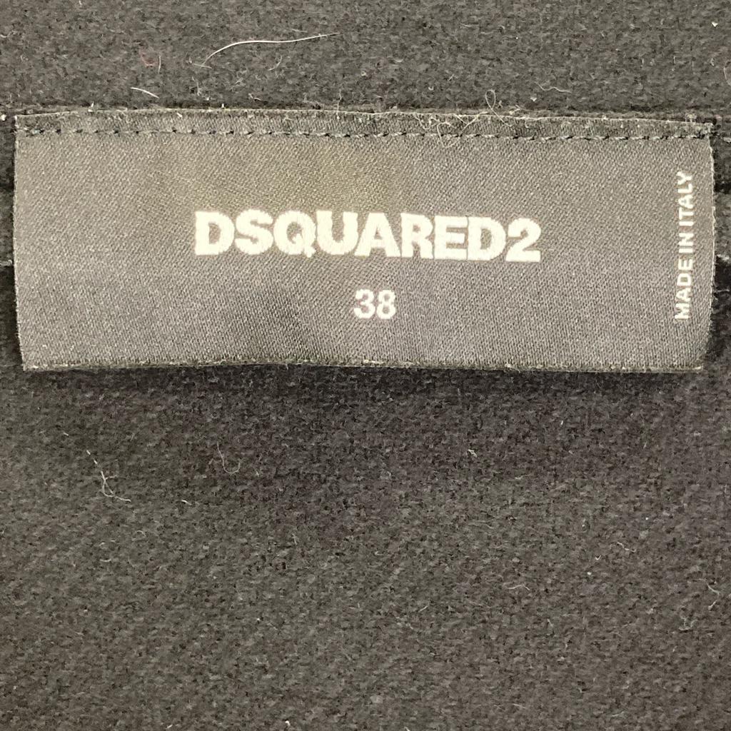 DSQUARED2 Black mouton collar wool short coat coat 38 blackUsed