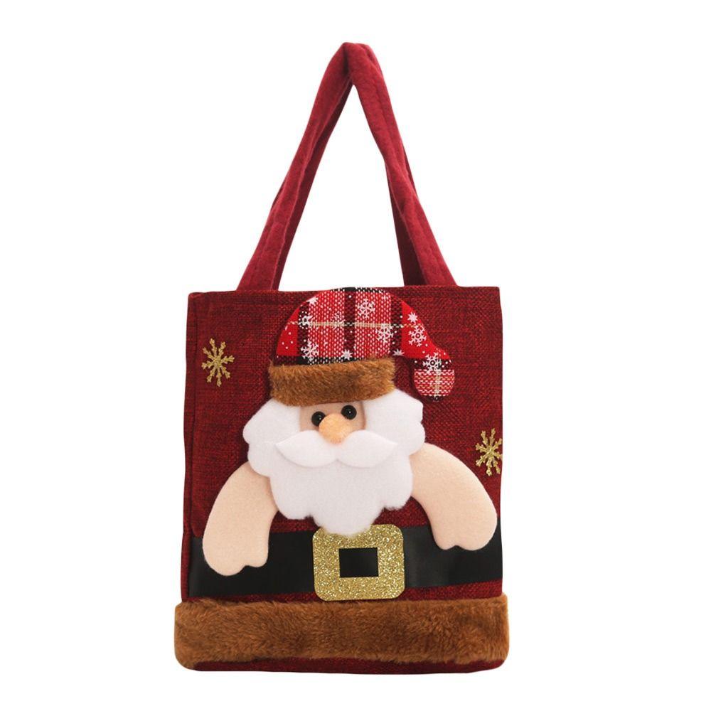 Christmas Tote Bags  Santa Snowman Fawn Gift Bags Children Gift Bags Candy Bags