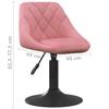 VidaXL Chaises pivotantes à manger lot de 2 Rose Velours 335332