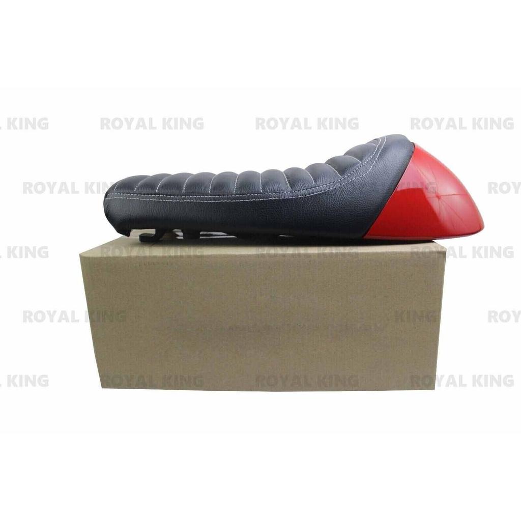 Premium "Leather Single Rider Seat With Cowl" Fit For Royal Enfield INT/GT 650