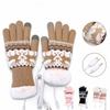 Unisex Heated Gloves with Double-Layer, Extended Length, Touchscreen Compatible for Cold