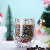 Weihnachts-Doppelwand-Glasbecher, hitzebeständig, Wasserbecher, Weihnachtsbaum, Schneemann-Muster, Saft, Tee, Milch, Kaffeebecher, Weihnachtsgeschenk