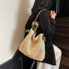 Summer One-shoulder Underarm Straw Bag Women's New Trendy Woven Shoulder Tote Bag Seaside Vacation Beach Bag