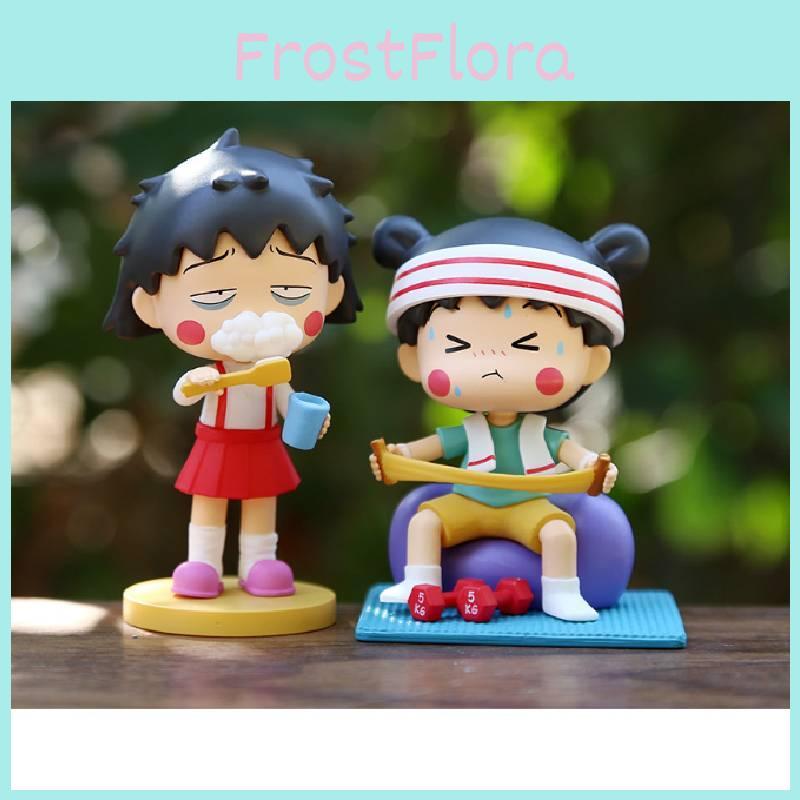 Lovely Cherry Blossom Maruko Collectible Doll Clear Pvc Anime Scene Figure Model