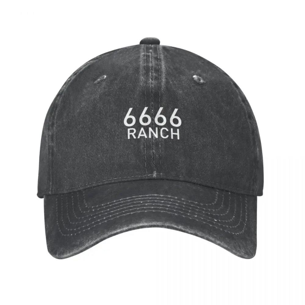 

6666 Ranch Four Sixes Ranch Baseball Cap Men Women Washed Cotton Baseball Cap Outdoor Sun Protection Casual Versatile Adjustable чорний