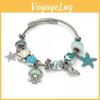 Ozean-Thema Edelstahl Perlenarmband mit Seestern Meeresbewohnern Für Frauen Sommer Schmuck