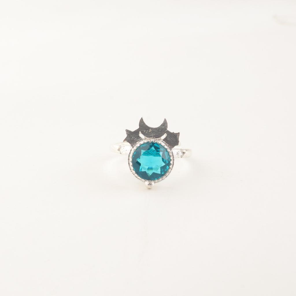 Blue Apatite Gemstone 925 Sterling Silver Jewelry Handmade Ring For Women Gift RR-67-1