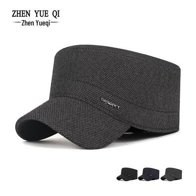 Chapéu Xadrez de Lã de Inverno Masculino: Touca Quente, À Prova de Vento, Forrada com Veludo, Espessa para Proteção de Orelhas para Idosos e Idosas.