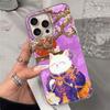 Korean Cute White Cat Vortex Pattern Phone Case for iphone 16 15 14 7 8 Plus 13 11 12 Pro Max X XS XR SE 2022 2020 16e TPU Cover