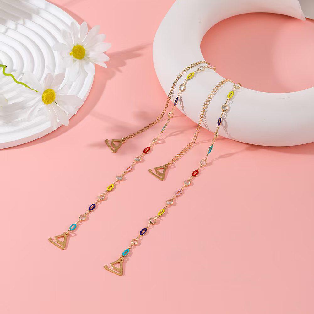 Pearl Rhombus Sling Dress Strap - Fashionable Metal Shoulder Chain Accessory