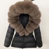 OFTBUY Winter Jacket Women's Real Raccoon Fox Fur White Duck Down Coat Thick Warm