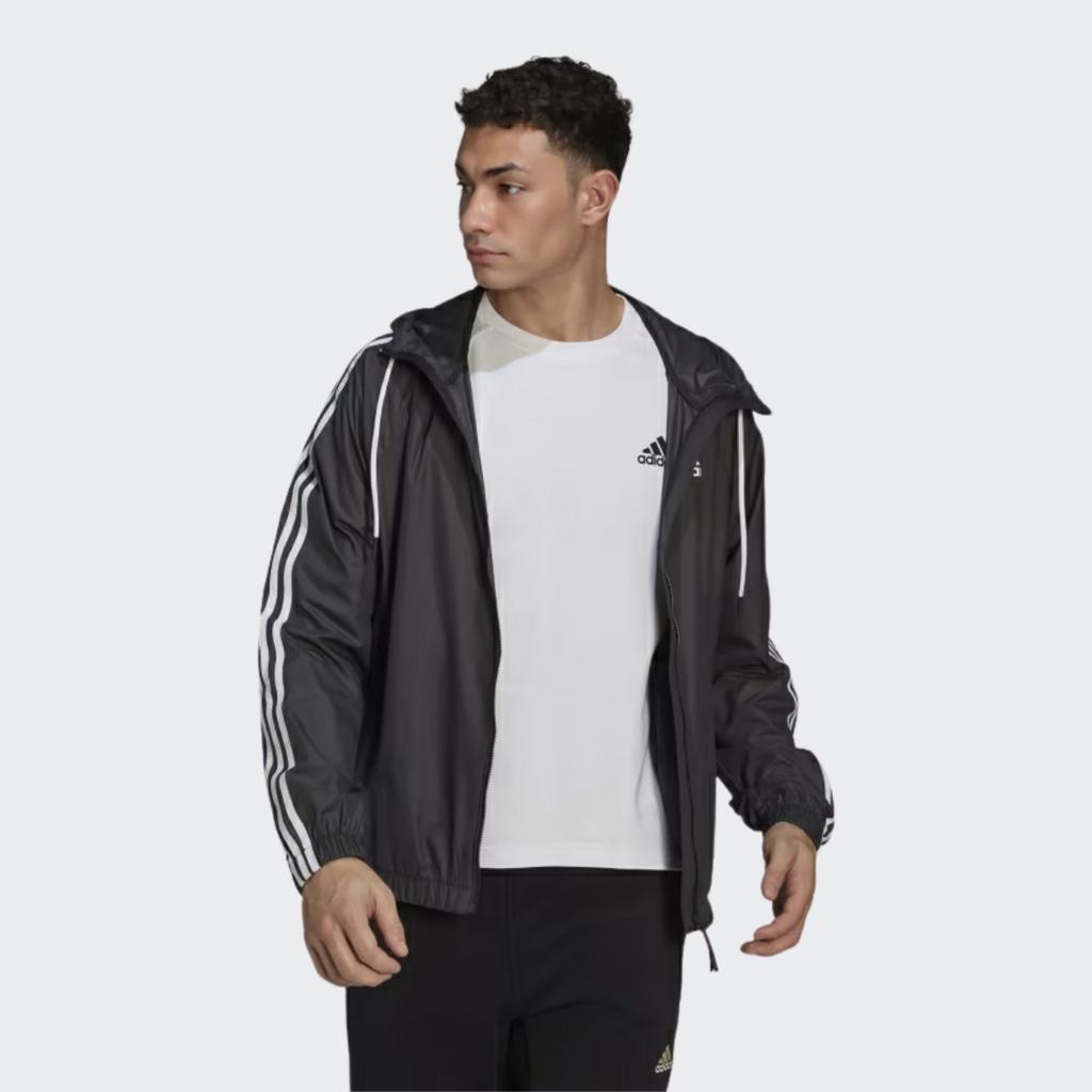 New Adidas 3 Stripes Jackets Men Black H65776