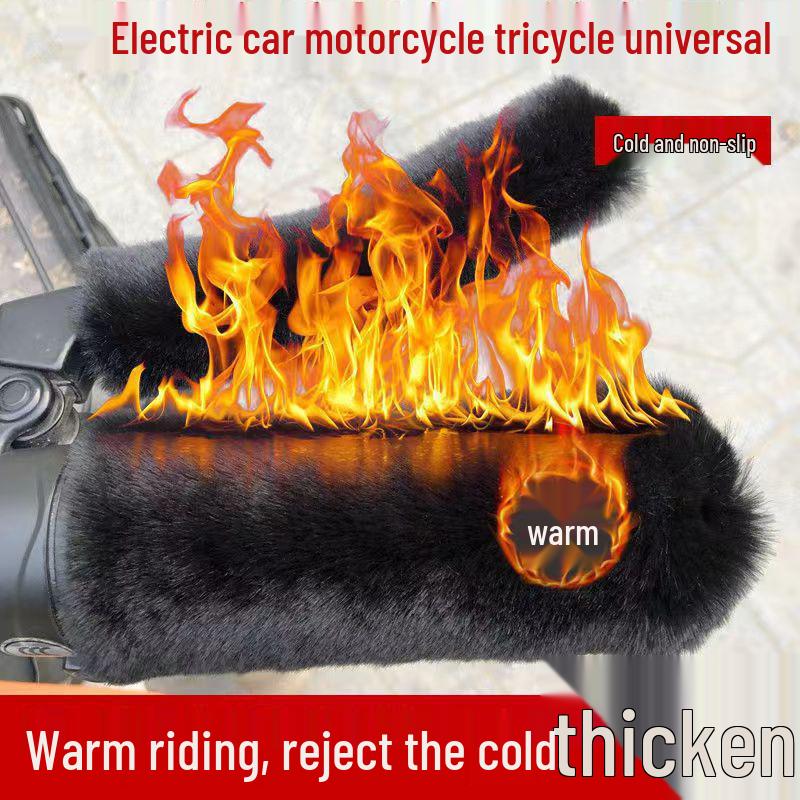 Winter Faux Fur Handlebar Gloves: Cold-Proof Covers for Electric Vehicles, Motorcycles, & Tricycles