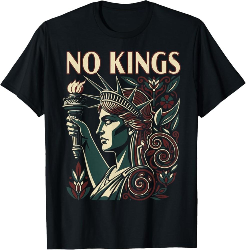 No Kings in America Retro Edgy Protest Unisex T‑Shirt