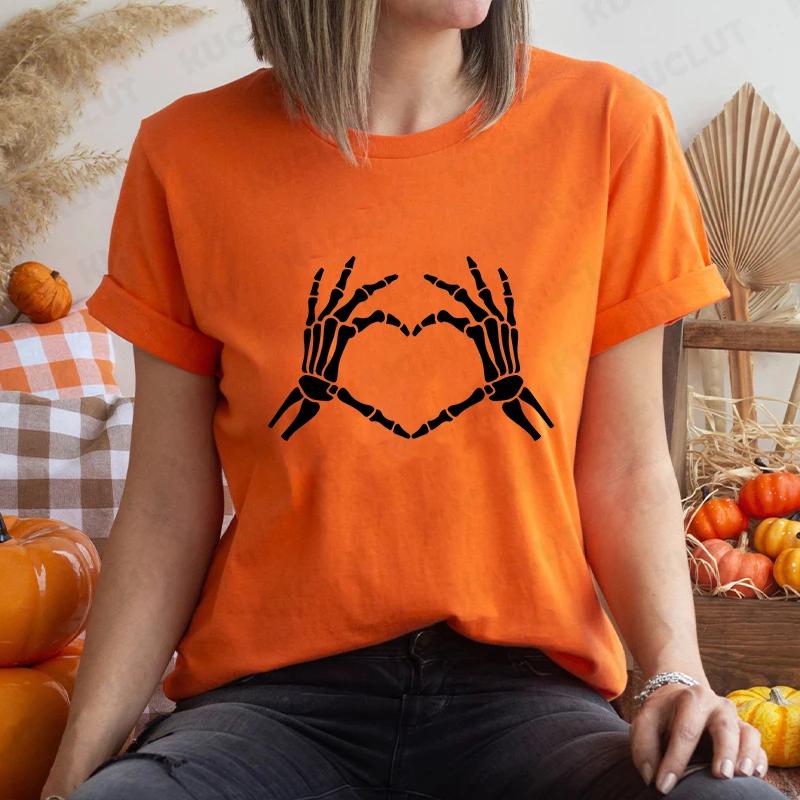

Funny Halloween Women Tshirts Spooky Skeleton Designer Clothing Halloween Party TShirt Ladies Tee Female Y2k Tops Clothes S