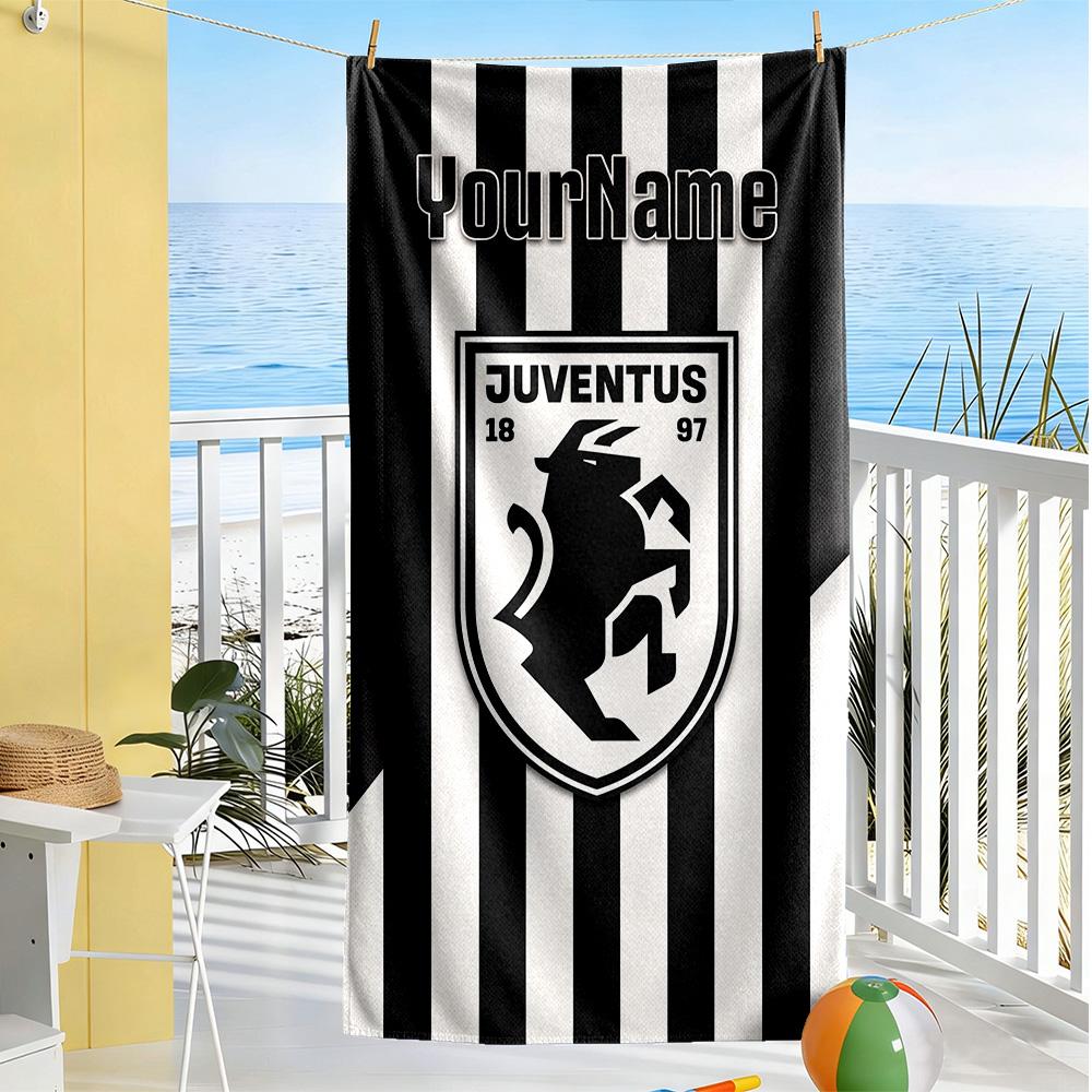 Juventus Customizable Name Beach Towel High Absorbency & Quick-Dry Portable for SwimmingBeachCamping Travel Beach AccessoriesGym