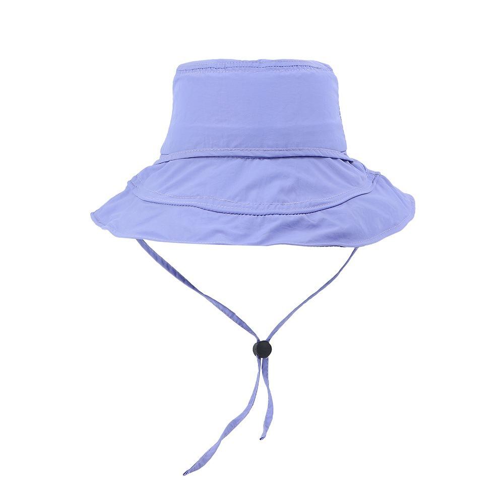 Pleasantly Cool Sunshade Bucket Hat Windproof Rope Foldable Basin Cap  Travel