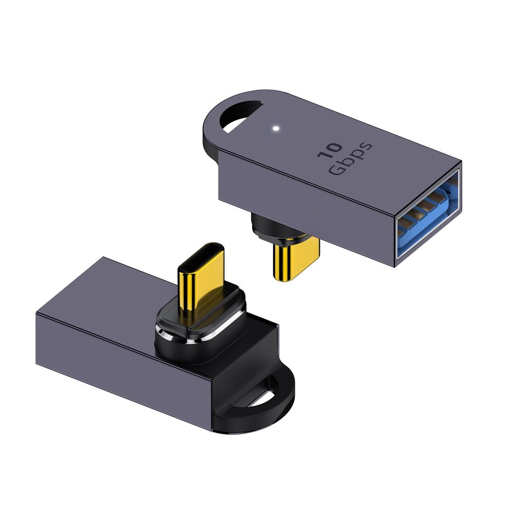 USB C Magnetadapter 90 Grad Magnetischer USB C auf USB Buchse Adapter 10Gbps für Telefon 15/15 /15 Max Tablet