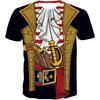 Fashion Men's Crew Neck Short Sleeve 3D Skull Color Printed Skull Short Sleeve Crew Neck T-Shirt