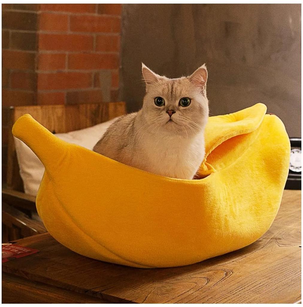Cat Bed Banana Pet House Cave Cute Cozy Sleeping Bed for Cats Small Animals Durable Puppy Kennel Kitten Basket Cat Accessories