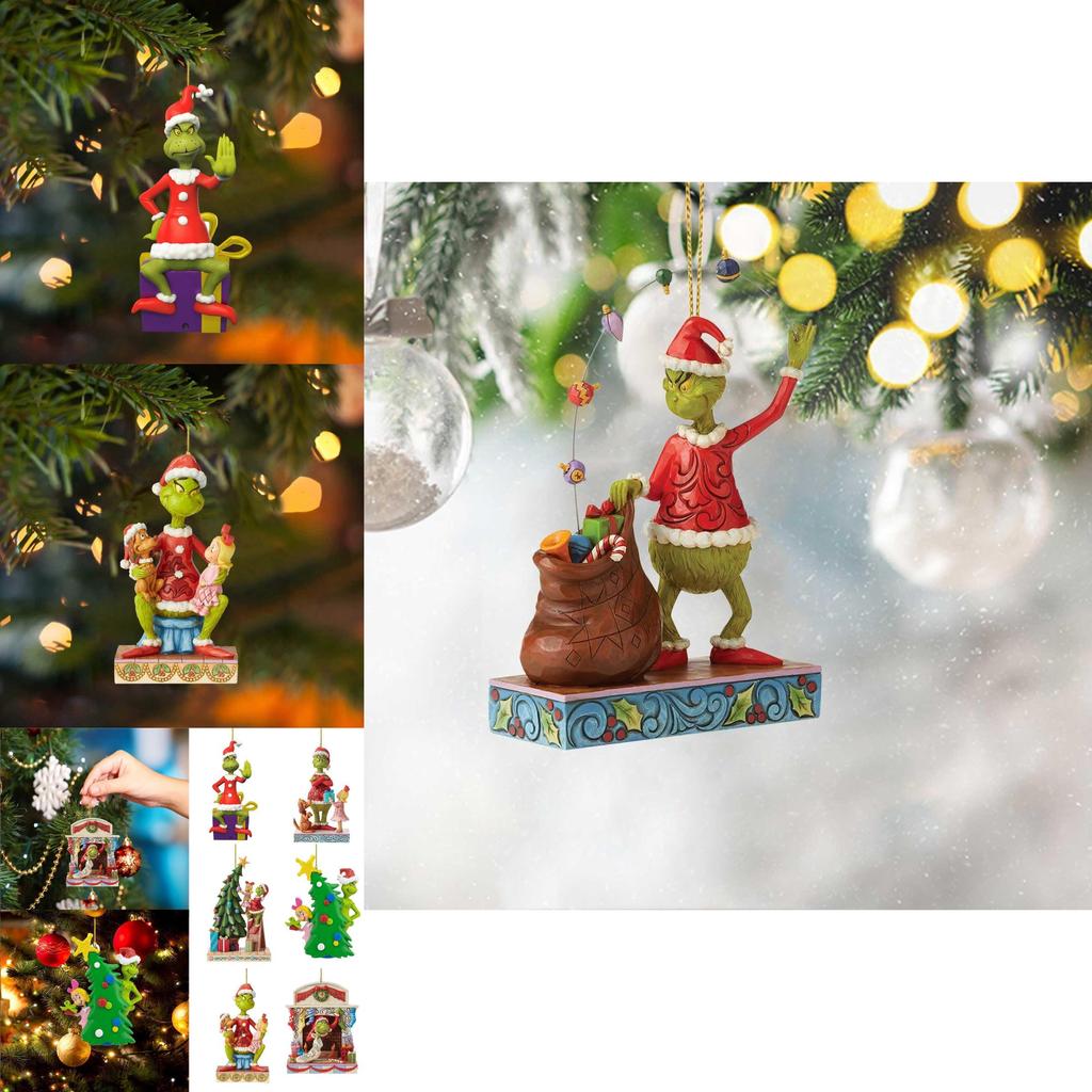 Fun Grinch Hanging Decoration Acrylic Christmas Tree Ornament For Car Interior Styling
