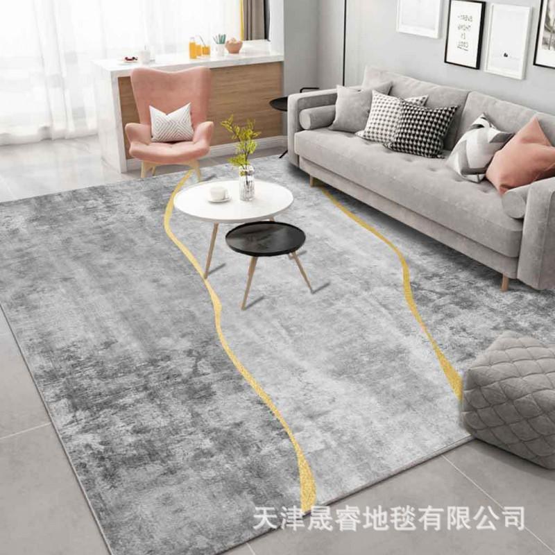 Soft Crystal Velvet Area Rug Living Room Bedroom Balcony Geometric Washable Modern Luxury Style