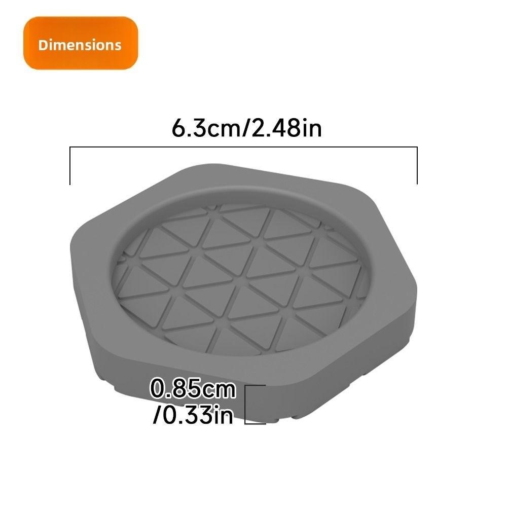 6Pcs Silicone Drinking Coaster Set Round Heat Resistant Glass Beverage Holder Pad with Storage Bucket Non Slip Tea Drink Mug Mat