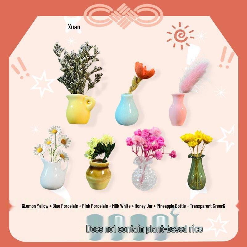Handmade 3D Ceramic Vase Magnet for Hydroponic Plants & Flowers