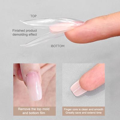 1 Box Sandwich Dual-Nagelformen 60 Stück 15 Größen Schnelle Verlängerungen - Dual-Formen T-förmig Ellipse Maniküre-Formen Obere Form Untere Form 3D
