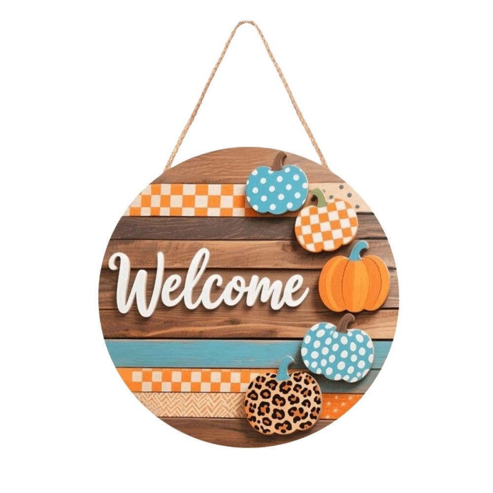 2D Flat Print Fall Halloween Decorative Sign Rustic Harvest Hanging Sign  Indoor Wall