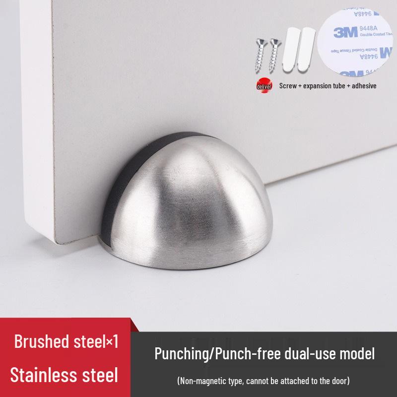 304 Stainless Steel Magnetic Turtle Top Door Stopper, Anti-Collision Floor Bumper & Rubber Limiter