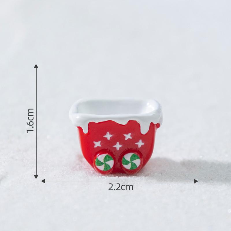 1/4Pcs Christmas Tree Santa Claus Snowman Elk Penguin Bell Miniature Landscape Ornaments Home New Year Xmas Doll House Decor